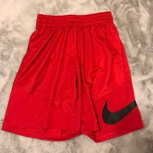 Red athletic shorts